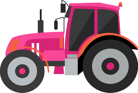 Tractor farm machine vector icon isolated on whiteのイラスト素材