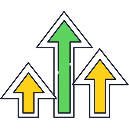 Stock market arrow growth up icon vectorのイラスト素材