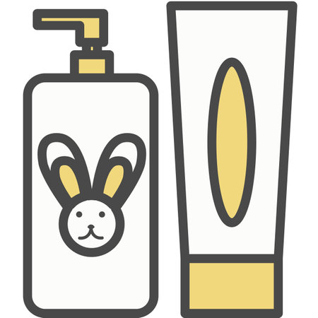 Baby shampoo and gel soap package vector iconのイラスト素材