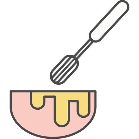 Mixer and dough in bowl vector iconのイラスト素材