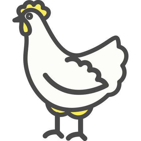 Hen farm bird silhouette vector iconのイラスト素材