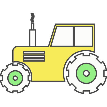 Tractor farm heavy machinery vector iconのイラスト素材