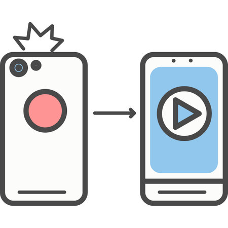 Photo video shooting on mobile camera vector iconのイラスト素材
