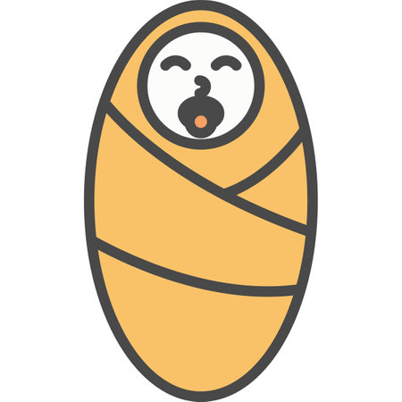 Swaddled newborn baby vector iconのイラスト素材