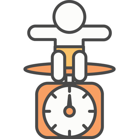 Scales for weighing newborn children vector iconのイラスト素材