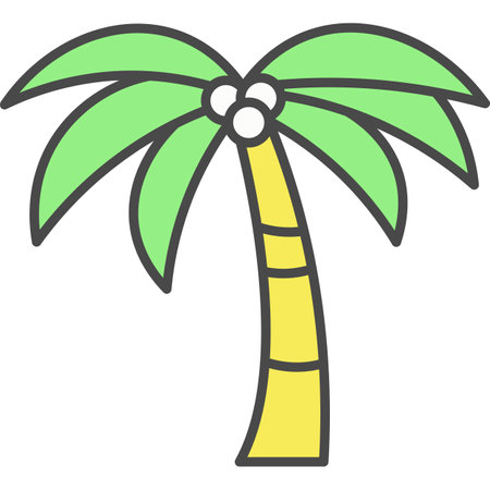 Tropical palm tree vector iconのイラスト素材