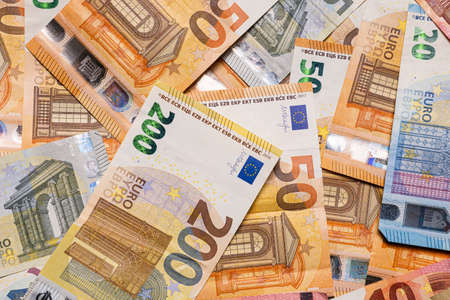 European banknotes as a backgroundの写真素材