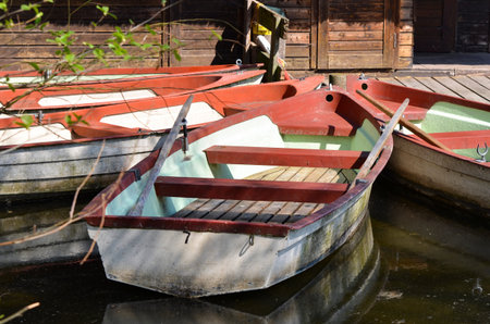 Rowing boats at the landing stage