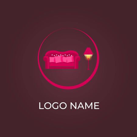 Sofa furniture logo isolated. Chair vector imageのイラスト素材