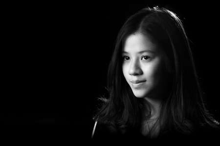 Asian girl headshotの写真素材