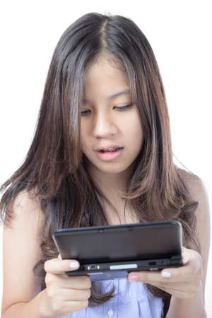 a model playing gameの写真素材