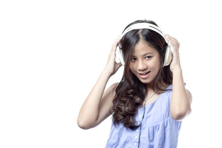 enjoying musicの写真素材