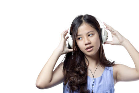 enjoying musicの写真素材