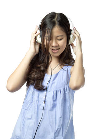 enjoying musicの写真素材