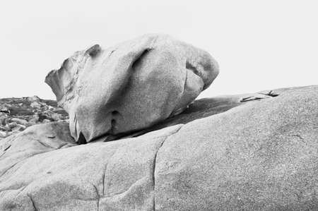 gray rock on cliffの写真素材