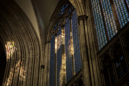 cologne cathedral with rays of light