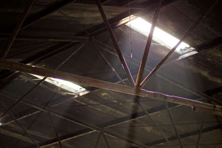 light beams through roof windowの写真素材