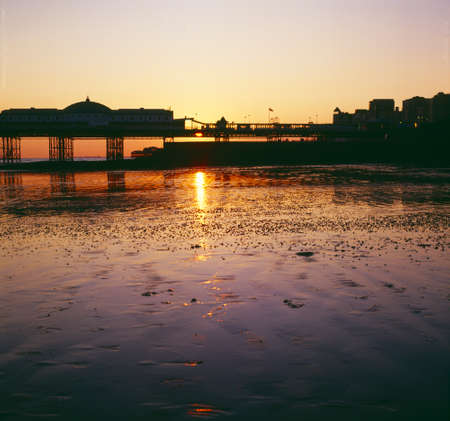 Sunset behind the Palace Pierの写真素材