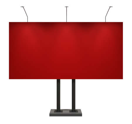 Billboard, red, front view の写真素材