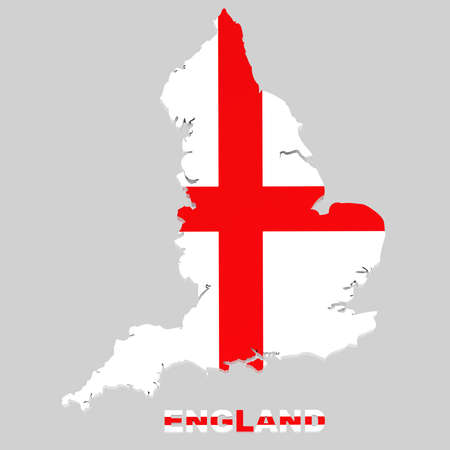 England map with flag - 3d illustrationの写真素材