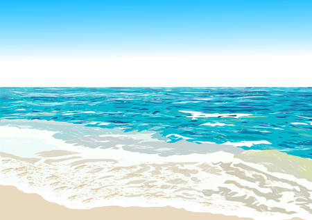 Ocean shore, beach, vector illustrationのイラスト素材