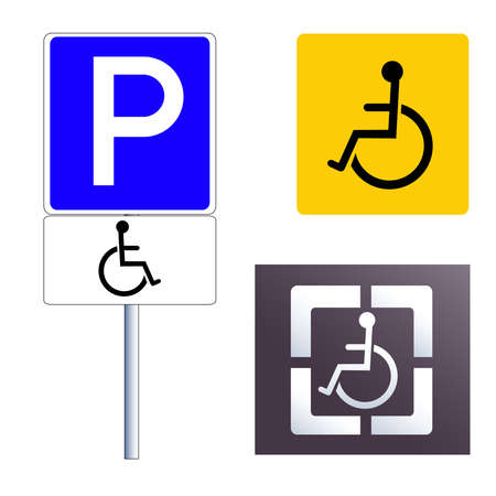 Disabled sign icon set. Vector illustration, isolated on whiteのイラスト素材