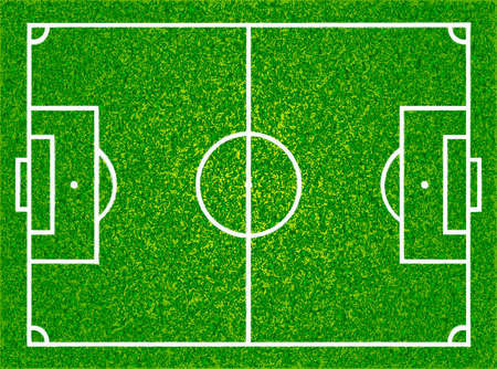 Realistic textured grass football, soccer field. Vector isolated illustrationのイラスト素材