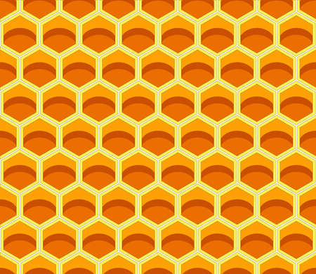 Background seamless texture of section of wax honeycomb. Pattern. Color vector illustration. Seamless. EPS10 vectorのイラスト素材