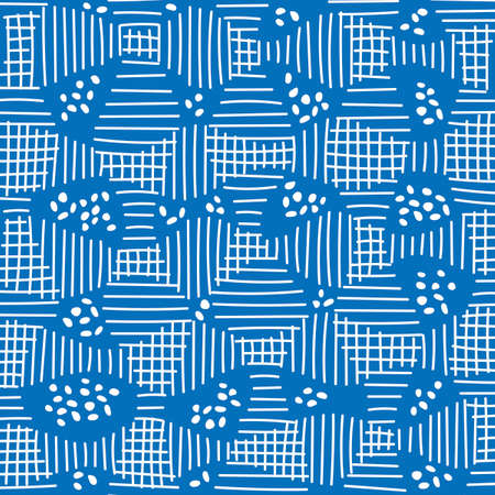 Vector Abstract background with intersecting stripes and spots, two colors are used in the illustration.のイラスト素材