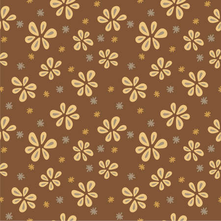 Seamless colorful flower pattern. Flat botanical ornamentのイラスト素材