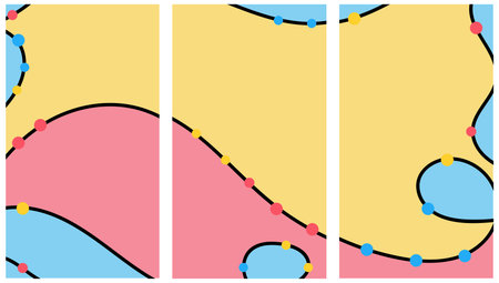 Colorful beads are strung on a thread. Flat vector drawing.