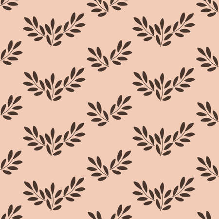 Seamless background, branches with leaves on white background. Vector illustration.のイラスト素材