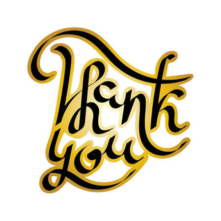 Thank You - text. Hand drawn lettering. Vector illustration.のイラスト素材