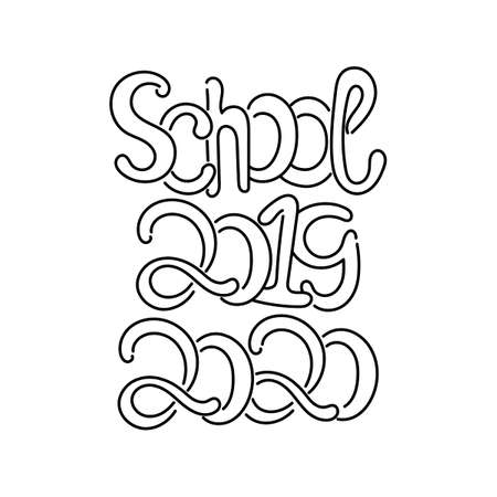 School 2019-2020. Hand drawing .illustration on white background.のイラスト素材