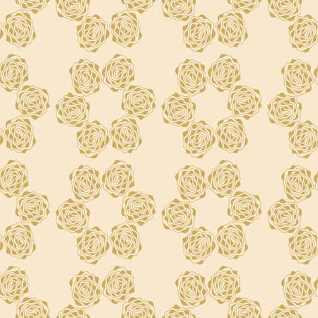 Monochrome seamless background. Roses, peonies. Simple flat floral motif . Suitable for fabrics. Vector outlines and silhouettes.のイラスト素材