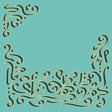 Vector decorative frame for pattern design. Oriental style. Illustration for invitation, congratulations,のイラスト素材
