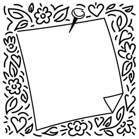 Sticker to record, Beautiful framing of your lettering, drawing, design for greeting card, poster, invitation,sale. Hand drawn vector illustrationのイラスト素材