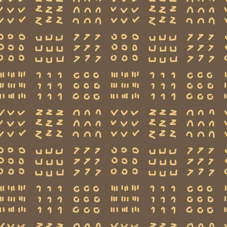 Seamless Doodle pattern of hand-drawn texture . Circles, zigzags, dots, dashes, hand-drawn decorations. Cute background for holiday, any surfacesのイラスト素材