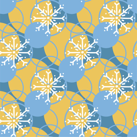 Seamless background. White hand drawn snowflakes on a dark background. Vector illustration.