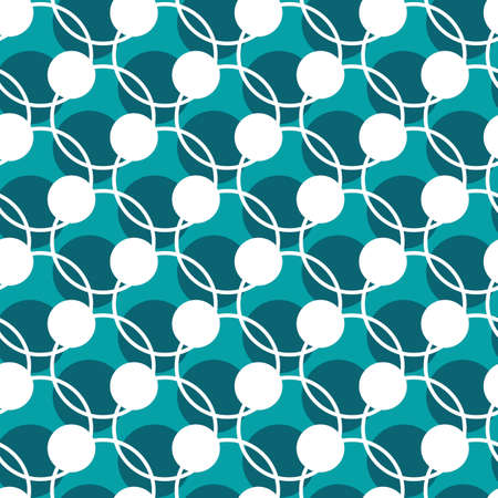 Seamless polka dot pattern. Grid with round cells, Vector background for fabric, wrapping paper, Wallpaper, stationery, bedding and other surfaces. White and Blueのイラスト素材