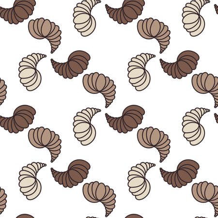 Hand drawn vector seamless pattern with abstract elements, line art. For fabric, paper and other surfase.のイラスト素材