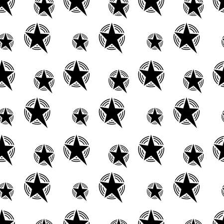 Seamless vector pattern. Stars. Black Stars on white background. Graphics and minimalismのイラスト素材