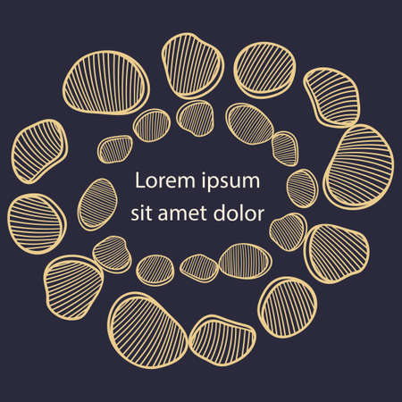 Template design postcards, posters. Frame of abstract stylized stone, space for text. Vector.のイラスト素材