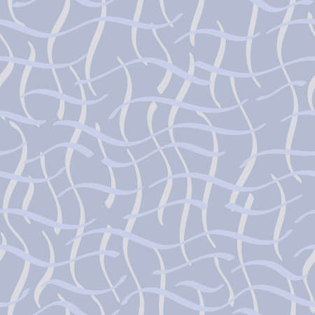 Seamless free hand-drawn background, decorative motif with intersecting abstract lines. White and blue. Vector illustrationのイラスト素材