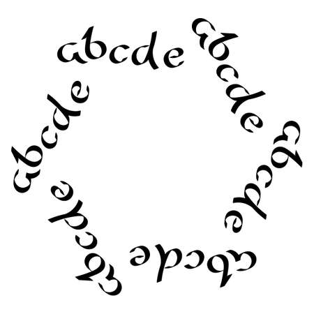 A frame of letters for your text. Hand drawn. Poster, greeting card, invitation. Vector design template.のイラスト素材