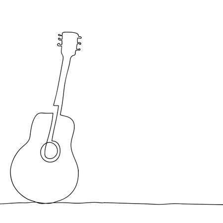 Hand drawn music concept. Poster music concert, festival. Continuous drawing of a single line, vector design template in a linear style. Abstract handのイラスト素材