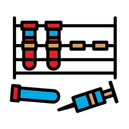 Blood collection for analysis, vaccination, blood transfusion. Medical care, fighting the virus, prevention , and caring for loved ones. Vector, concept.のイラスト素材