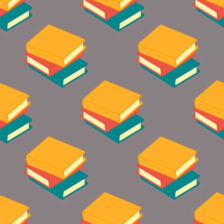 Books vector seamless pattern. Background in a flat design. Design of an office, library, or bookstore. Concept of education.のイラスト素材