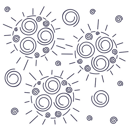Elements of interaction of the particles. Vector illustration