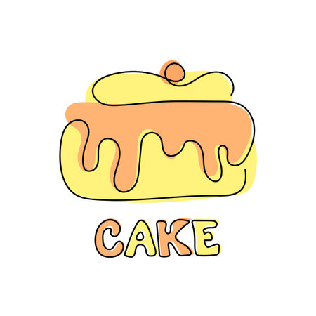 Chocolate cream cupcake. Drawn with a single line
